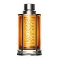 Hugo Boss perfume bottle on a white background