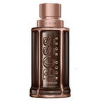 Hugo Boss perfume bottle on a white background
