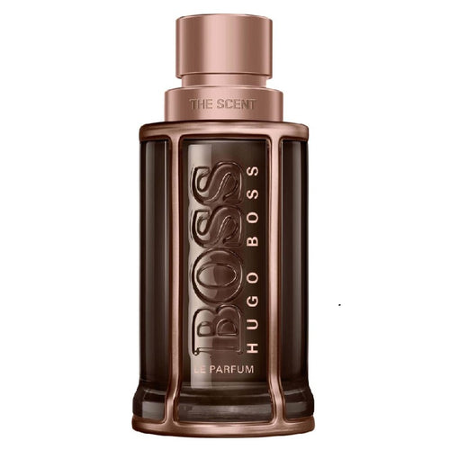 Hugo Boss perfume bottle on a white background