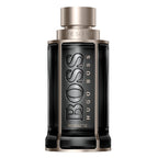 Hugo Boss perfume bottle on a white background