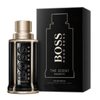 Hugo Boss The Scent Magnetic perfume bottle and packaging on a white background