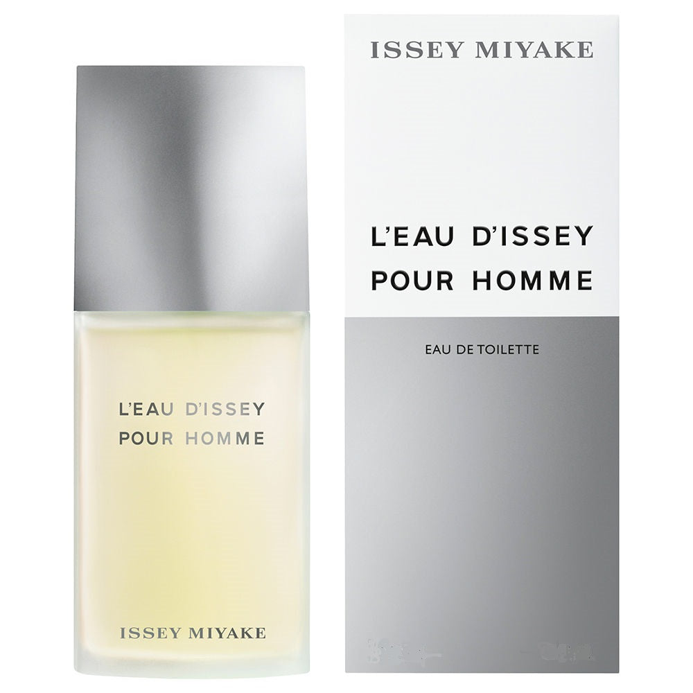Issey Miyake L'Eau d'Issey Pour Homme perfume bottle and packaging on a white background