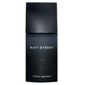 Black perfume bottle of Nuit D'Issey by Issey Miyake on a white background