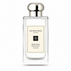 Jo Malone London Wood Sage & Sea Salt Cologne in a clear glass bottle with a silver cap and cream-colored label, set against a plain white background.