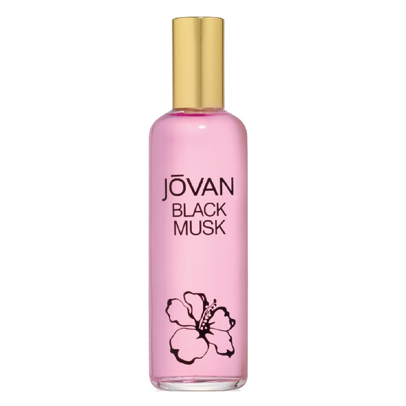 Jovan Black Musk 96ml Eau de Cologne bottle showcasing the classic dark minimalist design.