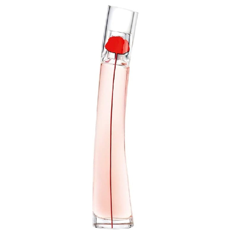 Perfume bottle with a red cap on a white background