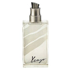 Kenzo perfume bottle with silver cap on a white background