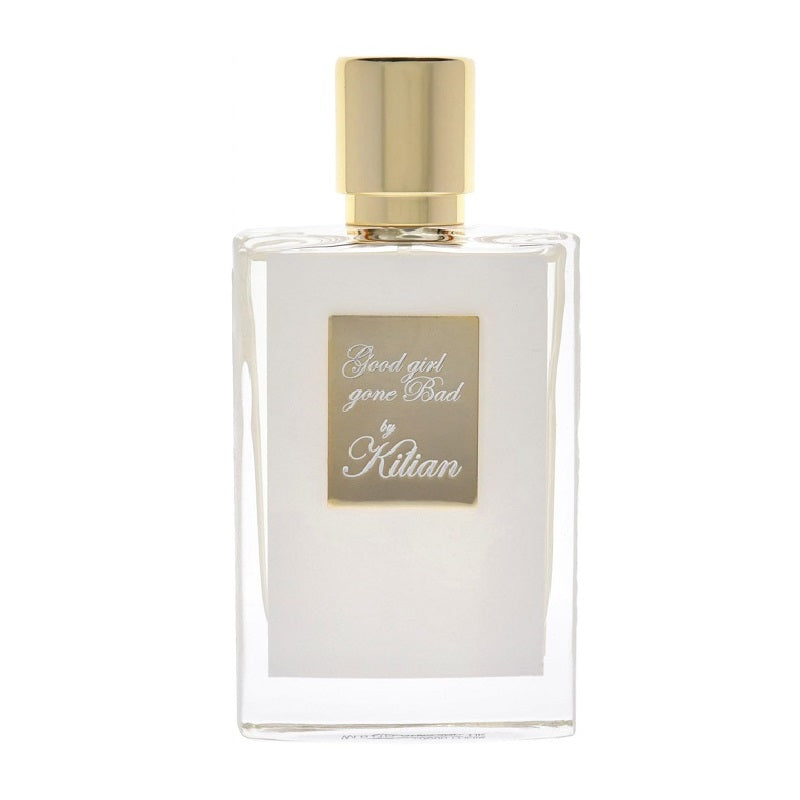 Kilian Good Girl Gone Bad 50ml Eau de Parfum bottle showcasing the luxurious white lacquered design with gold detailing.