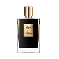 A black bottle of 'Sacred Wood' Eau de Parfum by Kilian with a gold cap.