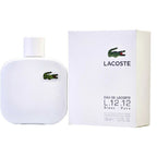 Lacoste Eau de Lacoste L1212 Blanc Pure perfume bottle and packaging on a white background