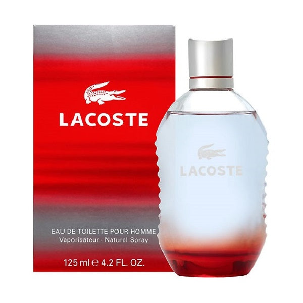 Lacoste touch of pink perfume bottle and packaging on a white background
