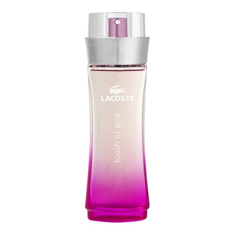 Lacoste perfume bottle with gradient design on a white background