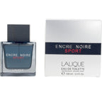 Lalique Encre Noire Sport perfume bottle and packaging on a white background
