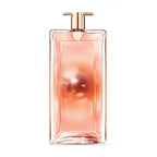 Perfume bottle with a gradient design on a white background