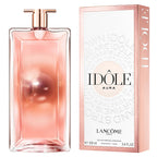 Lancème Idôlè Aura perfume bottle and packaging on a white background