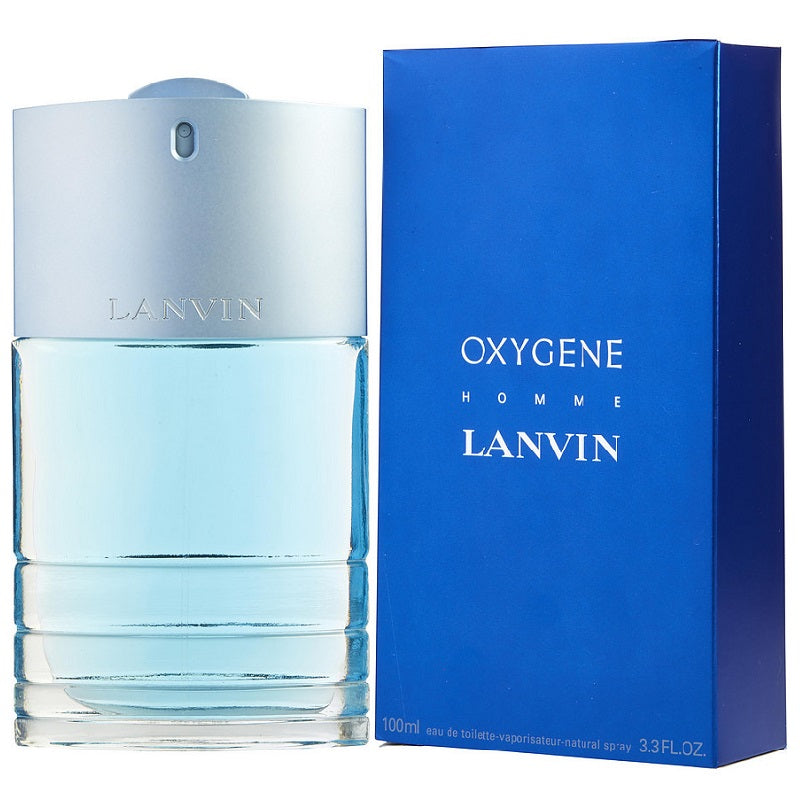 Lanvin Oxygene Homme perfume bottle and packaging on a white background