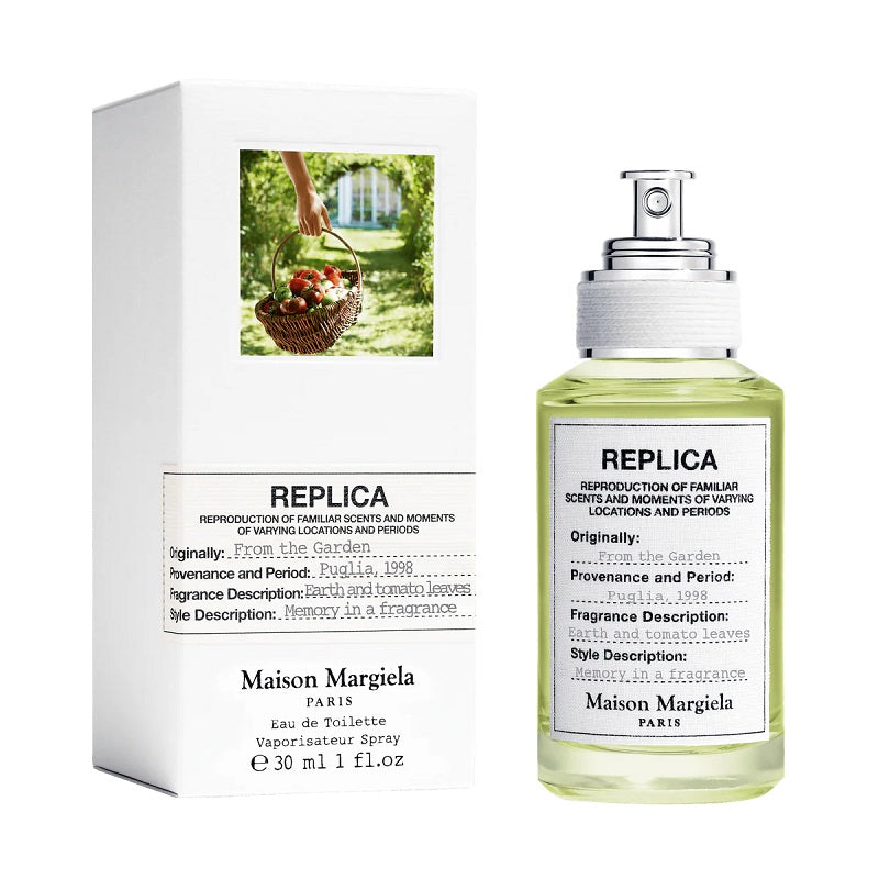 From the Garden,Bottle and Packaging shown on a white background from Maison Margiela, commonly known as the replica collection 