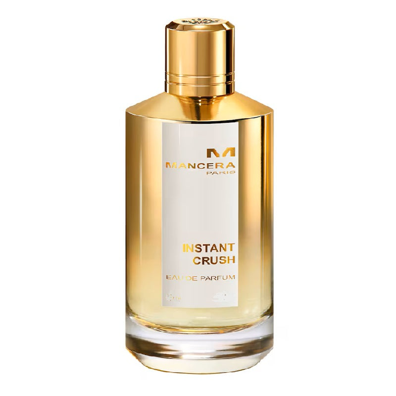 Gold Mancera Instant Crush perfume bottle on a white background