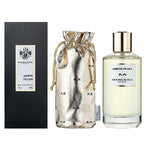 Amber Fever Eau de Parfum by Mancera. There are two bottles of perfume, one standing upright and the other lying down, revealing the cap.