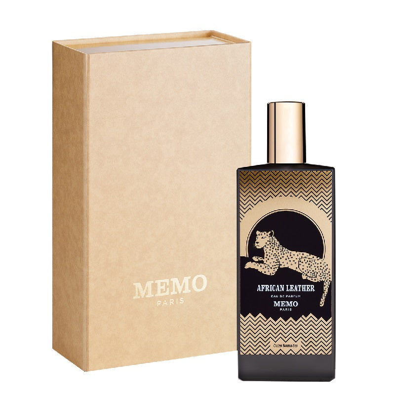 Memo Paris African Leather perfume bottle and packaging on a white background