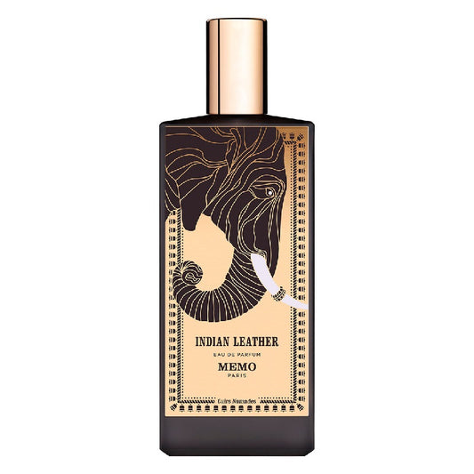 Perfume bottle with elephant design on a white background