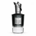 A bottle of Mind Games French Defense Black Cherry Amber perfume, featuring a dark gradient glass bottle with a metallic silver cap and a silver label on a white background.