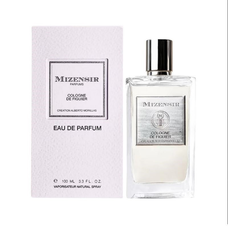 Mizensir Cologne de Figuier 100ml Parfum bottle with presentation box on a white background.