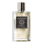 A transparent glass bottle of Incensum Eau de Parfum by Mizensir with a white label and cap.