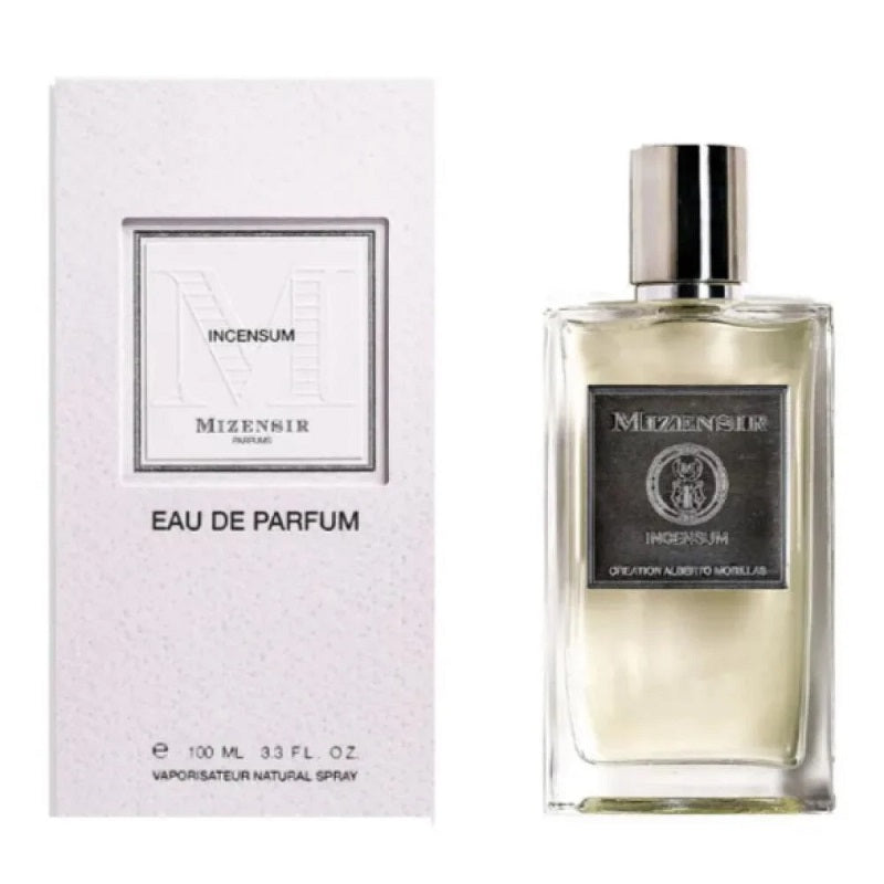 Mizensir Incensum 100ml Parfum bottle with presentation box on a white background.