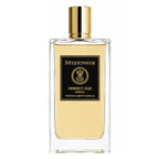 Mizensir Perfect Oud Parfum in a clear rectangular glass bottle with a gold cap and a black label, filled with a pale golden liquid, on a white background.