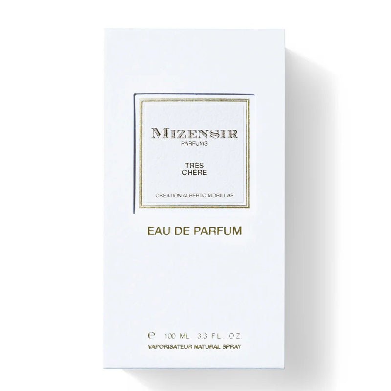 Mizensir Très Chère 100ml Parfum presentation box on a white background.