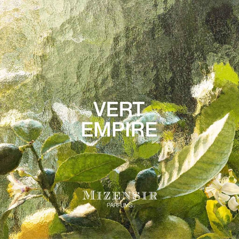 Mizensir Vert Empire 100ml Parfum bottle with presentation box on a white background