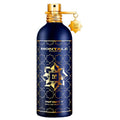 A bottle of Montale Infinity Eau de Parfum with a dark label and decorative gold accents.