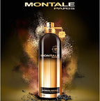 Montale Paris Intense Pepper perfume bottle with gold and black design on a dark background