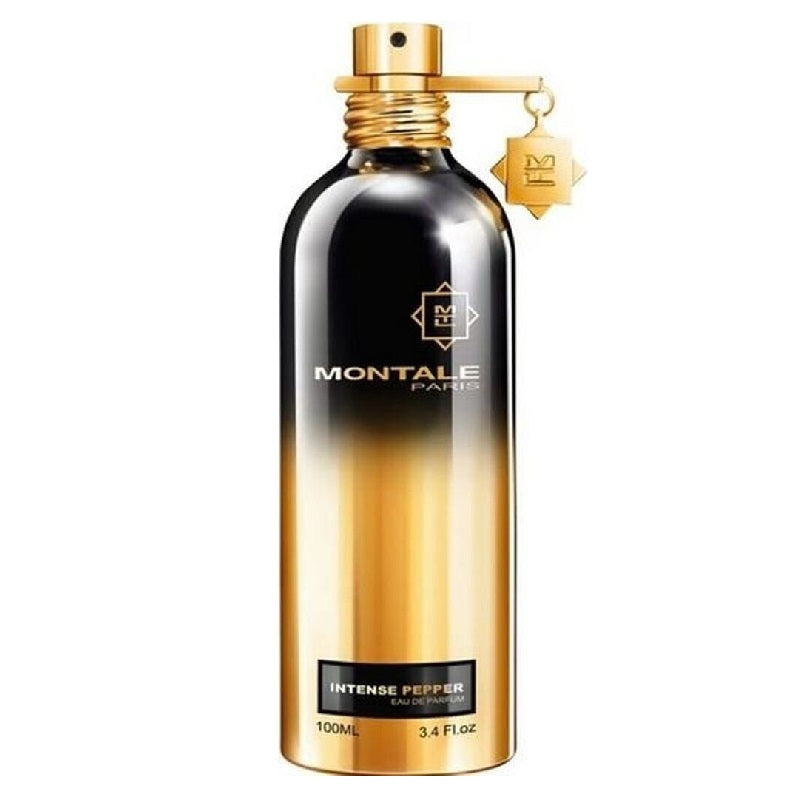 Montale Paris perfume bottle with gold and black design on a white background