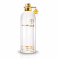 A white bottle of Montale Nepal Aoud Eau de Parfum with a gold cap and branding details.