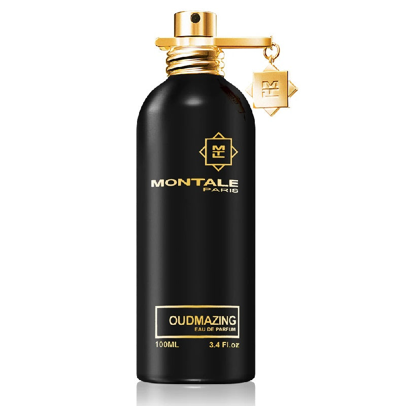 A black bottle of Montale Oudmazing Eau de Parfum with a gold cap and Montale branding.