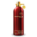 A red bottle of Montale Red Aoud Eau de Parfum with a golden cap and Montale branding.