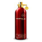 Red Montale Paris perfume bottle on a white background