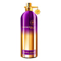 A bottle of Montale Sweet Peony Eau de Parfum with a gradient of purple to orange and a gold cap.