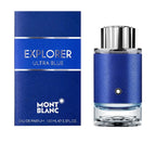 Mont Blanc Explorer Ultra Blue Eau de Parfum for men in a 100ml bottle with packaging.