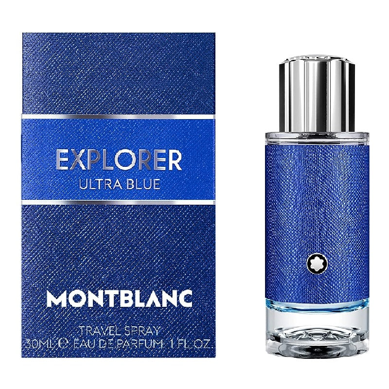 Mont Blanc Explorer Ultra Blue Eau de Parfum bottle and packaging