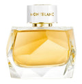 A glass bottle of Mont Blanc Signature Absolue Eau de Parfum with a white cap and a yellowish liquid visible through the transparent container.