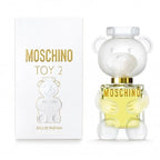 Moschino Toy 2 50ml Eau de Parfum bottle and presentation box on a white background.