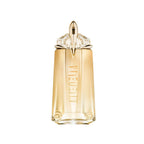 Perfume bottle with a decorative cap on a white background