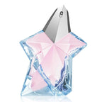 A 100ml bottle of Angel Star Eau de Toilette by Mugler, featuring a geometric star-shaped glass bottle with a pink hue at the bottom.