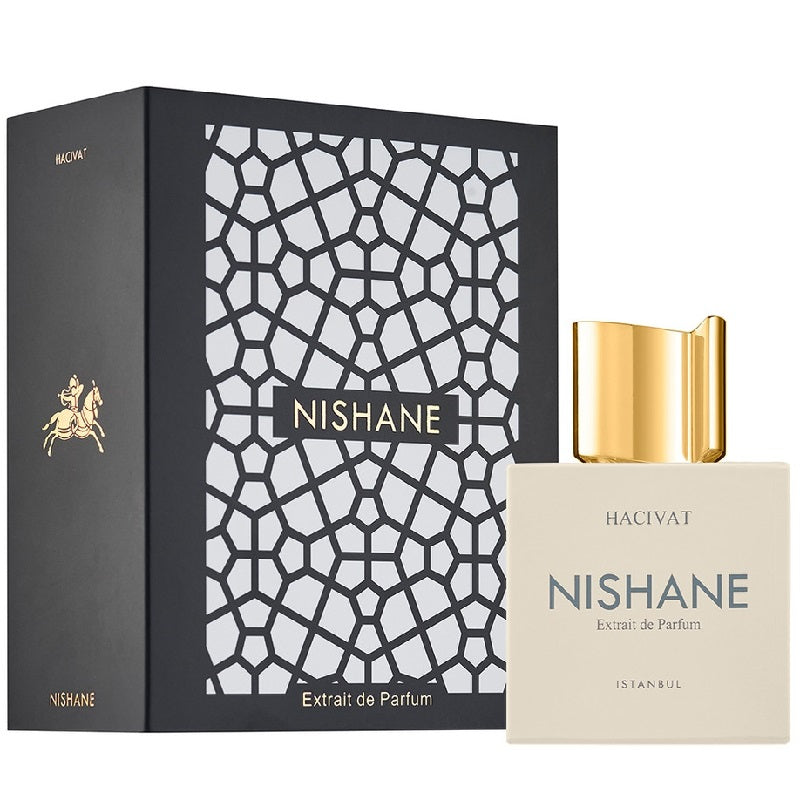 Nishane Hacivat perfume bottle and packaging on a white background
