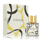 A product image featuring a 50ml bottle of Kredo Extrait De Parfum by Nishane, with a distinctive patterned box packaging. The bottle has a gold cap and the brand name is visible.