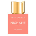 Nishane perfume bottle with gold cap on a white background