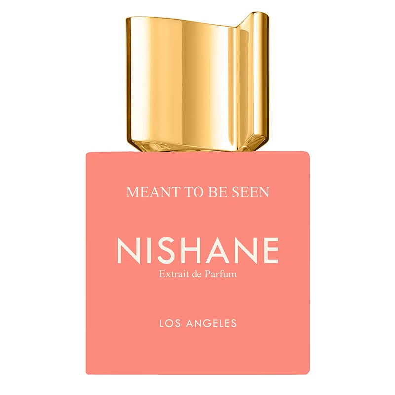 Nishane perfume bottle with gold cap on a white background